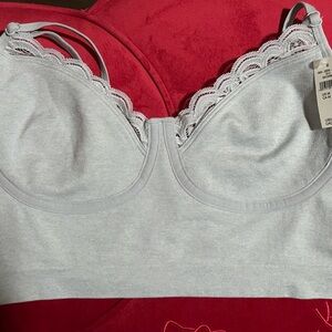 Aerie Gray Lace Bralette Intimates